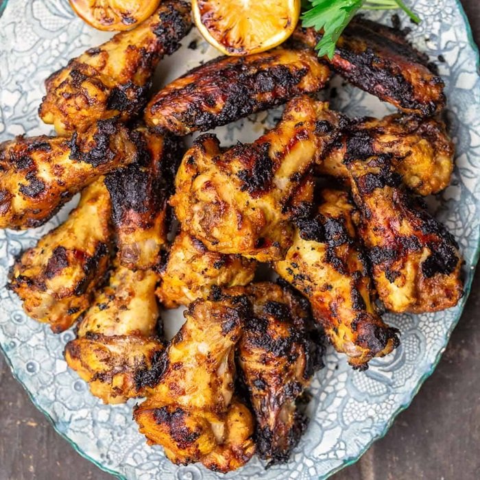 Alitas de pollo con comino, limón y ajo