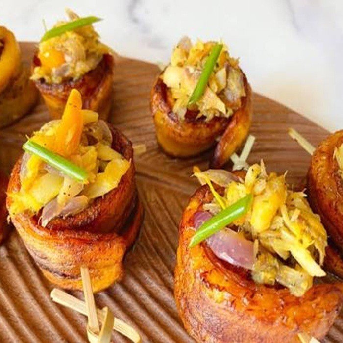 rollitos de plátano macho