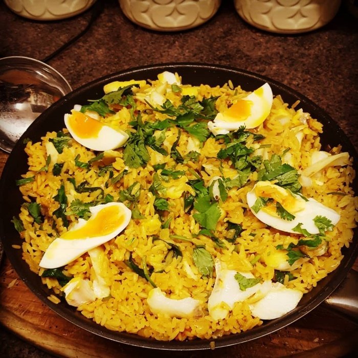 Kedgeree de eglefino ahumado