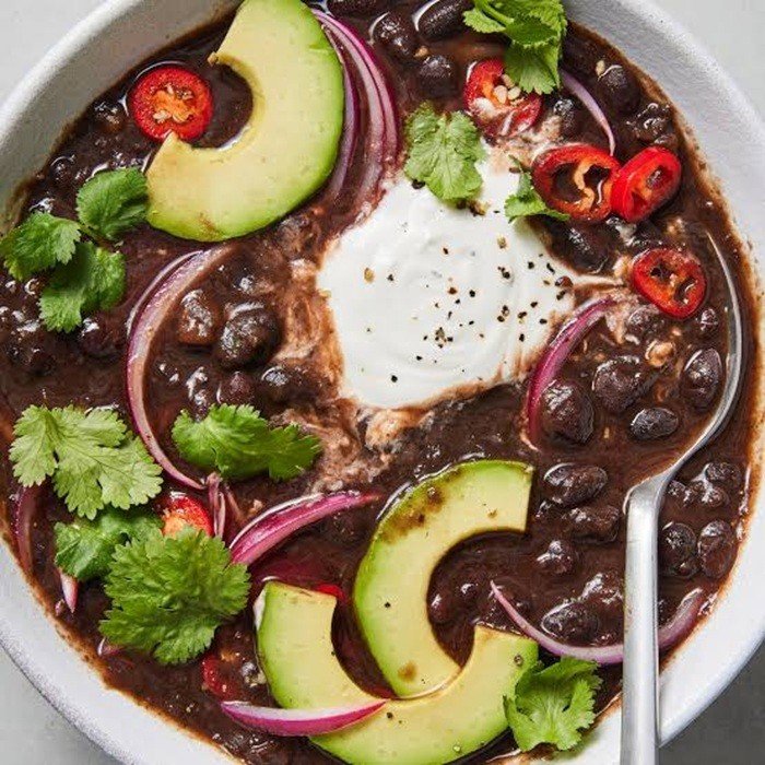 Sopa de alubias negras