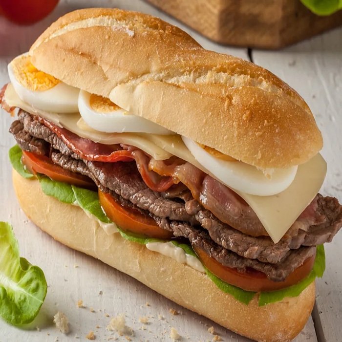 Chivito sandwich