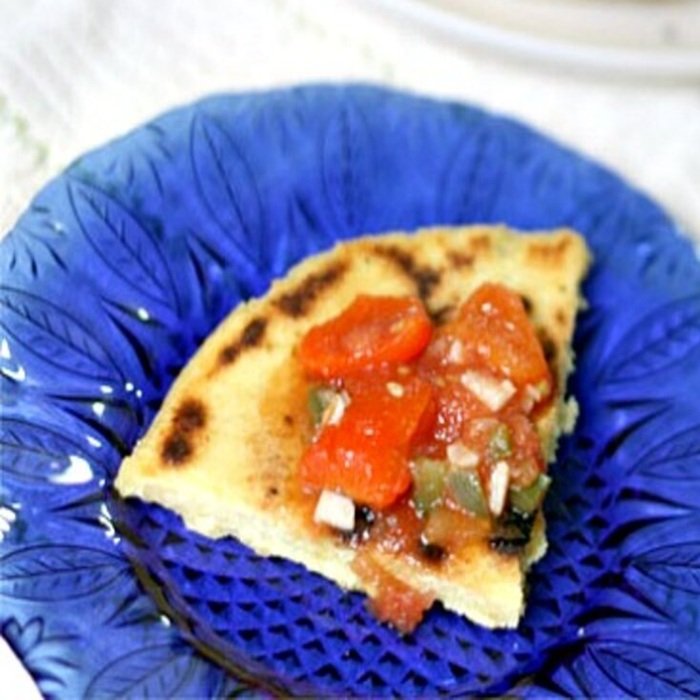 Algerian Bouzgene Berber Bread with Roasted Pepper Sauce