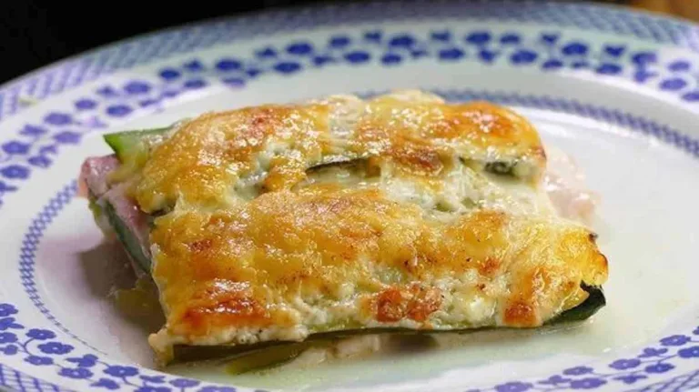 Lasaña jamon y queso