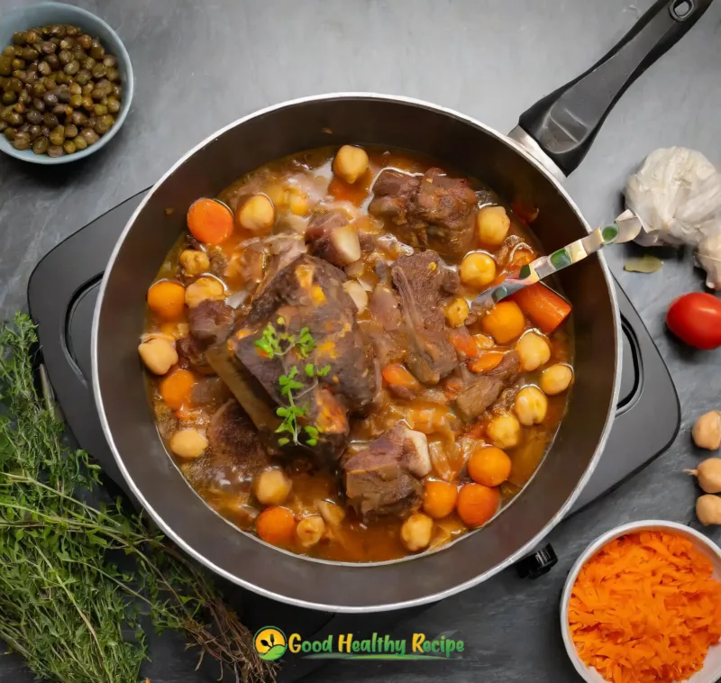Rabo Encendido con ingredientes